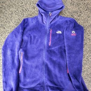 Purple ish blue north face fleece jacket